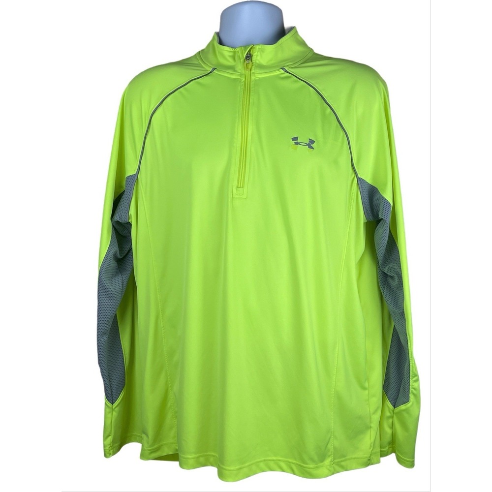 Under Armour Coldgear Infared Men's Size XL 1/4 Zip Neon Pullover Jacket